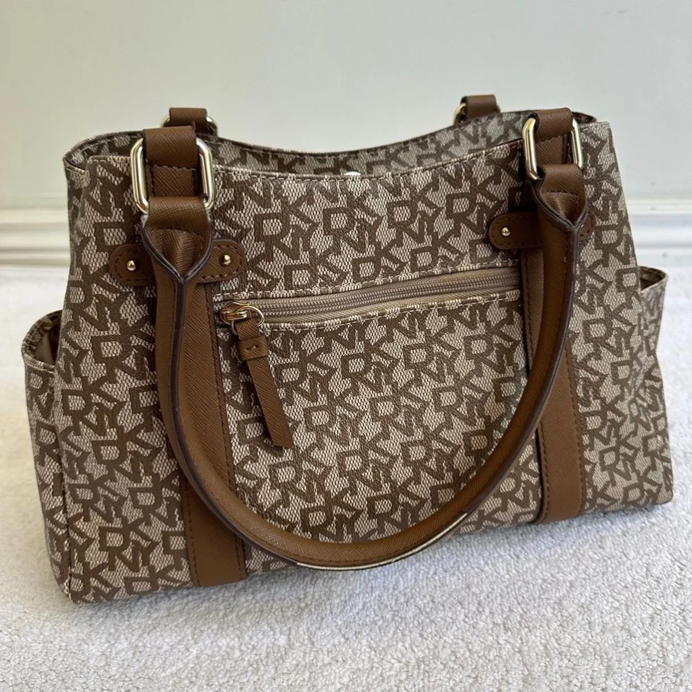 DKNY Brown and Tan Handbag